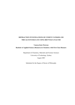 Diffraction Investigations of Cement Clinker and Tricalcium Silicate