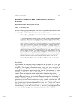 Formalized classification of the weed vegetation of arable