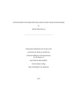 INVESTIGATION INTO HIGH SPECTRAL RESOLUTION LIDAR