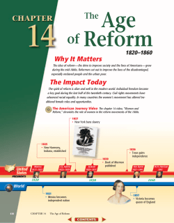 Chapter 14: The Age of Reform, 1820-1860