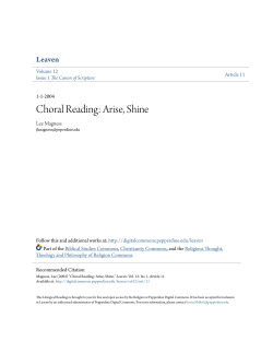 Choral Reading: Arise, Shine