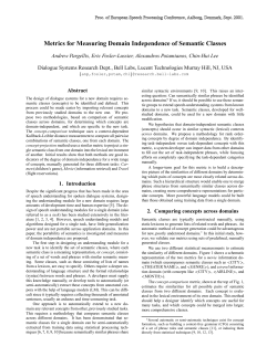 Metrics for Measuring Domain Independence of Semantic Classes