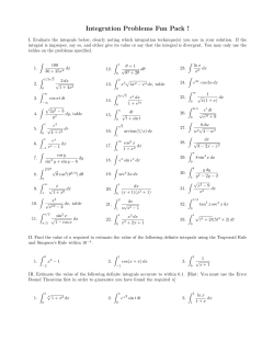 Integration Problems Fun Pack - University of San Diego Home Pages