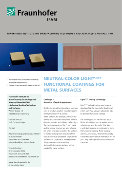 LightPLAS Functional Coatings for Metal Surfaces