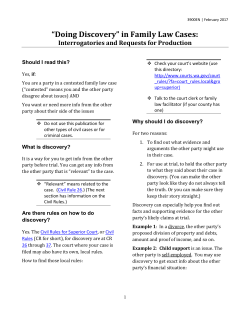 Doing Discovery - Washington Law Help