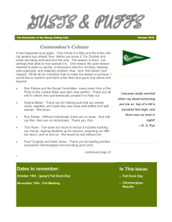 Commodore`s Column - Otsego Sailing Club