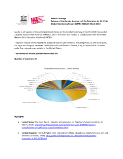 Media coverage for launch of Gender Summary