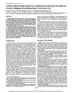 Antisense Oligonucleotides Specific for Transforming Growth Factor