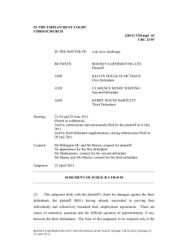 NZEmpC 63 Rooney Earthmoving Ltd v McTague Whiting and