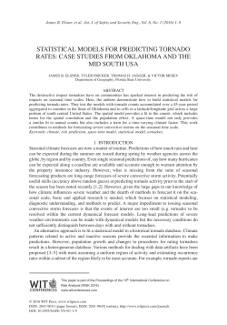 statistical models for predicting tornado rates