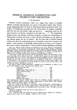 Federal Criminal Jurisdiction and Prosecutors&acirc;&bull;Ž Discretion