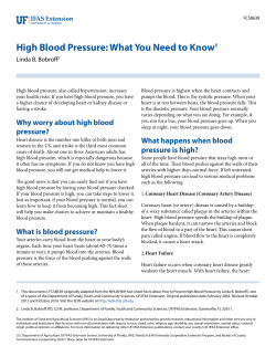 High Blood Pressure: What You Need to Know1 - EDIS