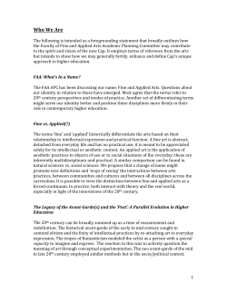 Fine and Applied Arts Academic Planning