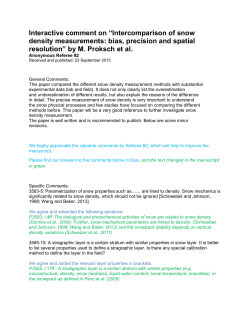 Interactive comment on &ldquo;Intercomparison of snow density
