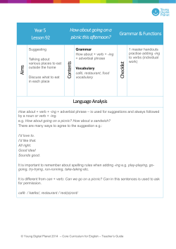 Year 5 Lesson 92 How about going on a picnic this