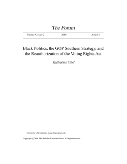 Black Politics, the GOP Southern Strategy, and the Reauthorization