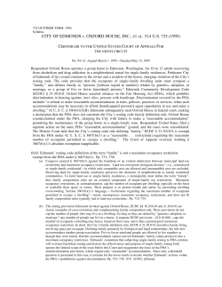 CITY OF EDMONDS v. OXFORD HOUSE, INC., ET AL. 514 U.S. 725
