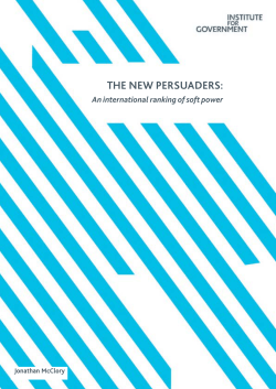 The New Persuaders - The Institute for Government