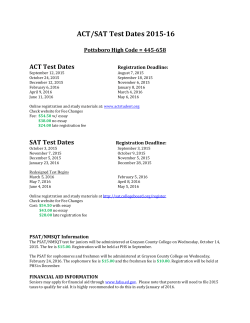 ACT/SAT Test Dates 2015-16
