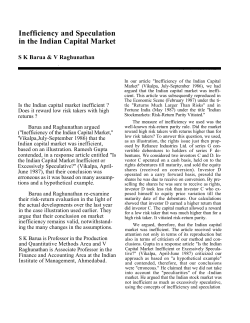 Inefficiency and Speculation in the Indian Capital Market