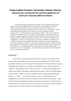 Forget English Freedom, Remember Atlantic Slavery