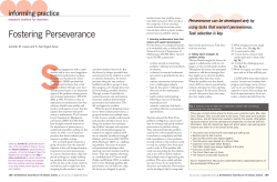 Fostering Perseverance - College of Education