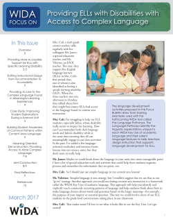 Providing ELLs with Disabilities with Access to Complex