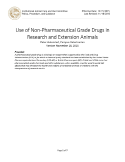 Use of Non-Pharmaceutical Grade Drugs in Research and