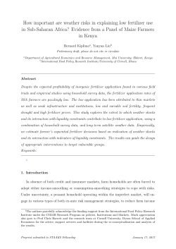 How important are weather risks in explaining low fertilizer use in