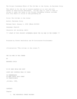 The Project Gutenberg EBook of The Old Man in the Corner, by