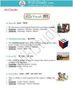PDF 5 May 2016 1. Plight (N) &ndash; हालत / ि थ त - English
