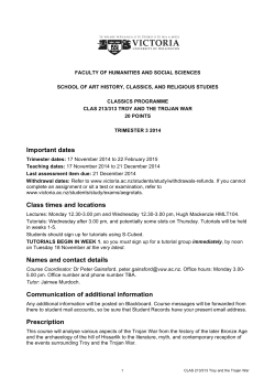Important dates Class times and locations Names and contact