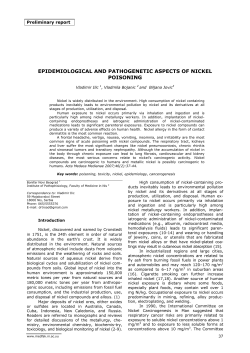EPIDEMIOLOGICAL AND PATHOGENETIC ASPECTS OF NICKEL