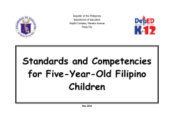 Standards and Competencies for Five-Year