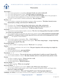 Punctuation - Northampton Community College