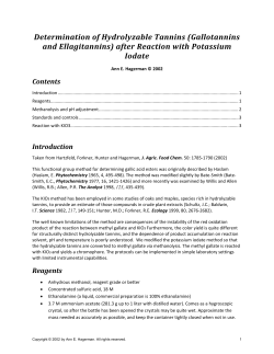 Determination of Hydrolyzable Tannins after Reaction with