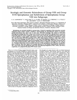Serologic and Genomic Relatedness of Group VIII and Group XVII