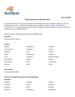 Jan. 25, 2016 Winter Storm Jonas Weather Alert