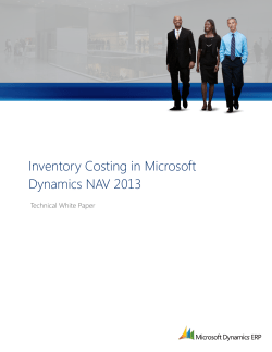 Inventory Costing in Microsoft Dynamics NAV 2013