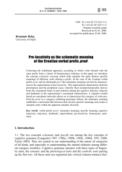 Pre-locativity as the schematic meaning of the Croatian verbal prefix