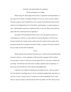 Gerald R. Ford and the Quest for Legitimacy