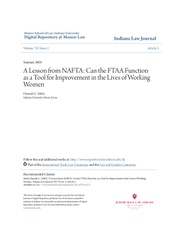 A Lesson from NAFTA: Can the FTAA Function as a Tool for