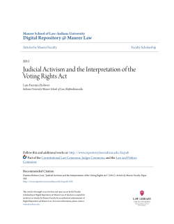 Judicial Activism and the Interpretation of the Voting Rights Act