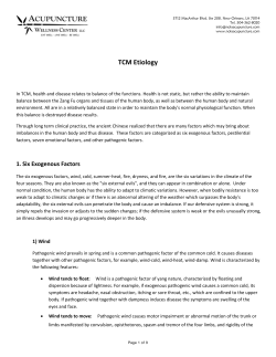 TCM Etiology - New Orleans Acupuncture Wellness Center