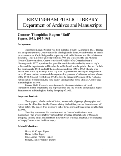 Finding Aid Guide - Birmingham Public Library