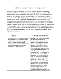 Dialectical Journal for &ldquo;Letter from Birmingham Jail&rdquo;