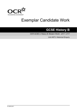 Exemplar Candidate Work