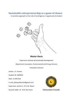 Sustainable entrepreneurship as a game of chance