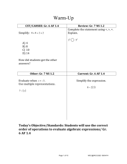 Order of Operations