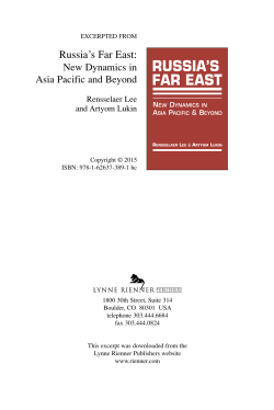 Russia`s Far East - Lynne Rienner Publishers